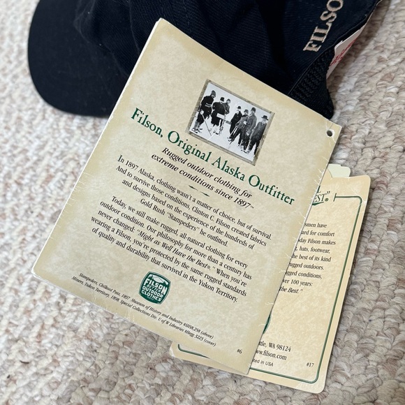 Filson Co Black Cap Hat Men’s Size L/XL Made in USA - NWT - Picture 5 of 9